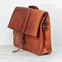 Roll Top Leather Messenger Bag, thumbnail 3 of 6