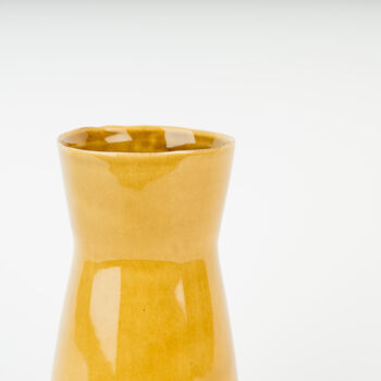 Large Handmade Stoneware Ochre Bouquet Vase For Flowers, 3 of 4
