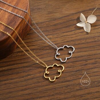 Sterling Silver Cloud Outline Pendant Necklace, 3 of 11
