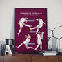 Aston Villa Vs Freiburg Europa League Final Print | Claret Background | Gift For Villa Fans, thumbnail 1 of 4