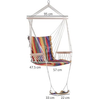 Hanging Rope Chair Hammock Padded Seat And Backrest, 11 of 11