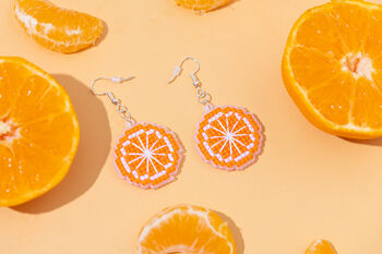 Make Your Own Oranges Earrings Cross Stitch Kit, 5 of 5