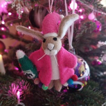 Handmade Felt Christmas Party Animal Hare, 3 of 3