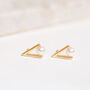 Triangle Shaped Studs With Pearl Detail, thumbnail 2 of 3