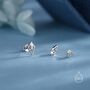 Sterling Silver Art Deco Inspired Tiny Rhombus Cz Stud Earrings, thumbnail 5 of 12