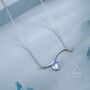 Sterling Silver Moonstone Wave Pendant Necklace, thumbnail 1 of 12
