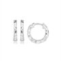 Coco Textured Sterling Silver Huggie Earrings, thumbnail 1 of 3