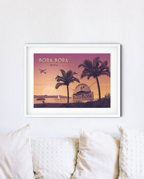 Bora Bora Nightclub Ibiza Travel Poster Art Print, 3 of 8