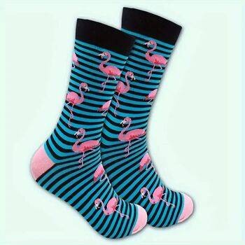 Novelty Fun Socks Size Five To Nine ~ Flamingo, 2 of 6