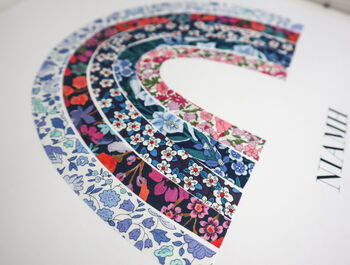 Personalised Liberty Fabric Collage Rainbow Print, 6 of 12