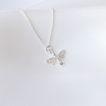Dainty Bee Necklace, Sterling Silver Gift For Her, 2 of 5