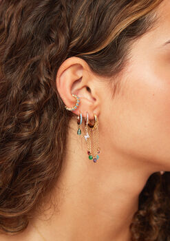Alisa Gold Rainbow Huggie Earrings, 2 of 2