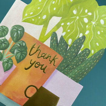 'Thank You' Card Featuring Pot Plants, 2 of 2