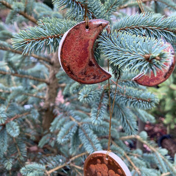 Copper Moon Phase Hanging Ceramic Decorations, 2 of 7