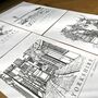 Whitby Abbey Steps Hand Illustrated Yorkshire Print, thumbnail 6 of 8