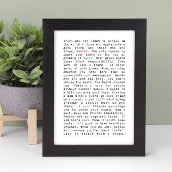Beard Quotes Gift Print For Him, 2 of 7