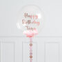 Personalised Rose Gold Circle Confetti Bubble Balloon, thumbnail 1 of 3