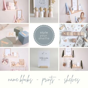 Woodland Nursery Shelf Decor Mountains And Mushrooms White, Cream, Beige, 5 of 5