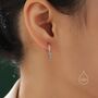 Tiny Dotted Droplet Turquoise Blue Cz Hoop Earrings, thumbnail 6 of 11