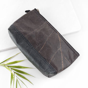 Vegan Teak Leaf Leather Riverside Wash Bag, 2 of 11