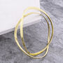Textured Gold Plated Silver Round Stacking Bangles, thumbnail 1 of 7