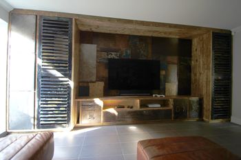 Tunni Media Unit With Patchwork Feature Wall, 6 of 11