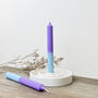 Two Tone Purple And Blue Dinner Candles, thumbnail 1 of 6