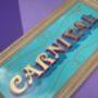 'Carnival' Gold Leaf Typography Wall Art Sign, thumbnail 3 of 11