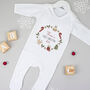Personalised First Christmas Bodysuit / Babygrow Wreath, thumbnail 4 of 7