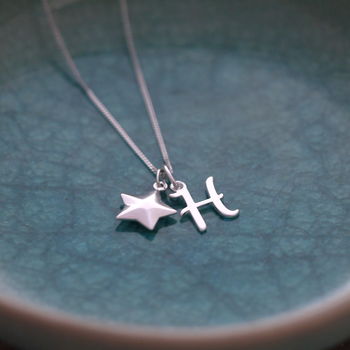 Sterling Silver Initial Star Necklace, 7 of 10