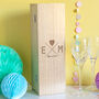 Personalised Initial Wooden Wine Box Wedding Gift For Couple, thumbnail 1 of 7