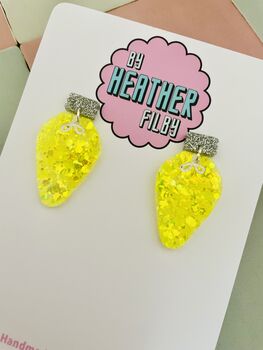 Christmas Lights Glitter Christmas Earrings / Festive Jewellery / Shimmering Multi Colour Dangles, 4 of 12