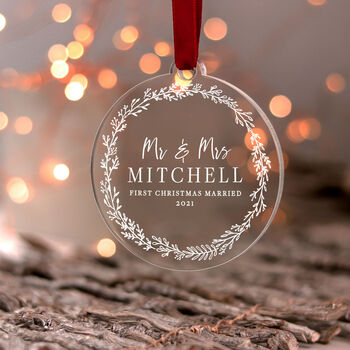 First Christmas As Mr And Mrs, Married Couple Bauble, 6 of 10