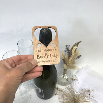 Personalised Just Married Wine Bottle Label, 5 of 12