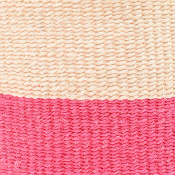 Hoji: Hot Pink Colour Block Woven Basket, 8 of 9