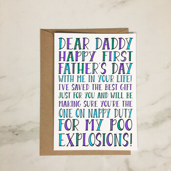 'Dear Daddy' Funny Baby's First Father's Day Card, 3 of 3