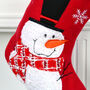 Personalised Stocking With Snowman In Tartan Scarf, thumbnail 5 of 5