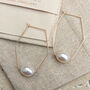 Geometric Pearl Bridal Earrings, thumbnail 2 of 2