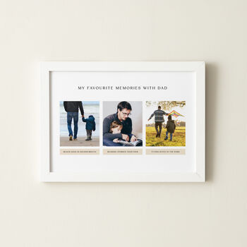 Favourite Memories With Dad Triple Photo Print, 2 of 5