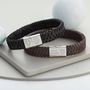 Men's Angel Wing Personalised Leather Bracelet, thumbnail 1 of 4