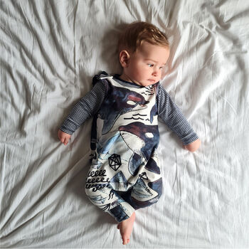 Orca Print Baby And Child Dungarees, 9 of 9