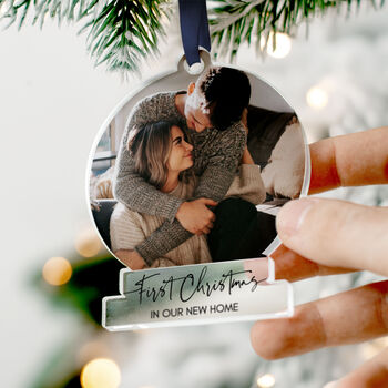 First Christmas New Home Photo Ornament Acrylic Gift, 10 of 11