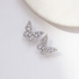 Butterfly Shaped Crystal Stud Earrings, thumbnail 2 of 3