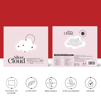 Silver Cloud Heart Print Satin Gift Set Silver Ions, 2 of 8