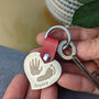 Personalised Hand And Footprint Heart Keyring, thumbnail 1 of 5
