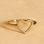 Dainty Love Ring With Sparkling Open Heart, thumbnail 3 of 4