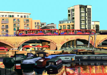 Limehouse Basin With Dlr Illustration Print, 2 of 2