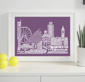 Manchester Skyline Typography Print, 3 of 8