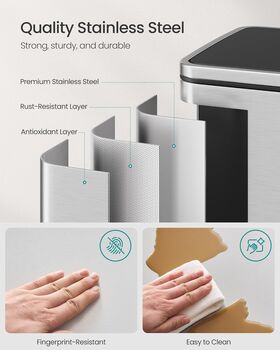 Kitchen Bin With Lid Soft Close Trash Can, 6 of 7