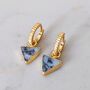 'The Triangle' Dendritic Agate Gold Plated Earrings, thumbnail 1 of 7